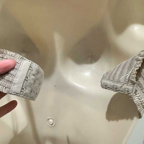 AERIE TAN LACE MESH UNLINED BRALETTE - Picture 5 of 7